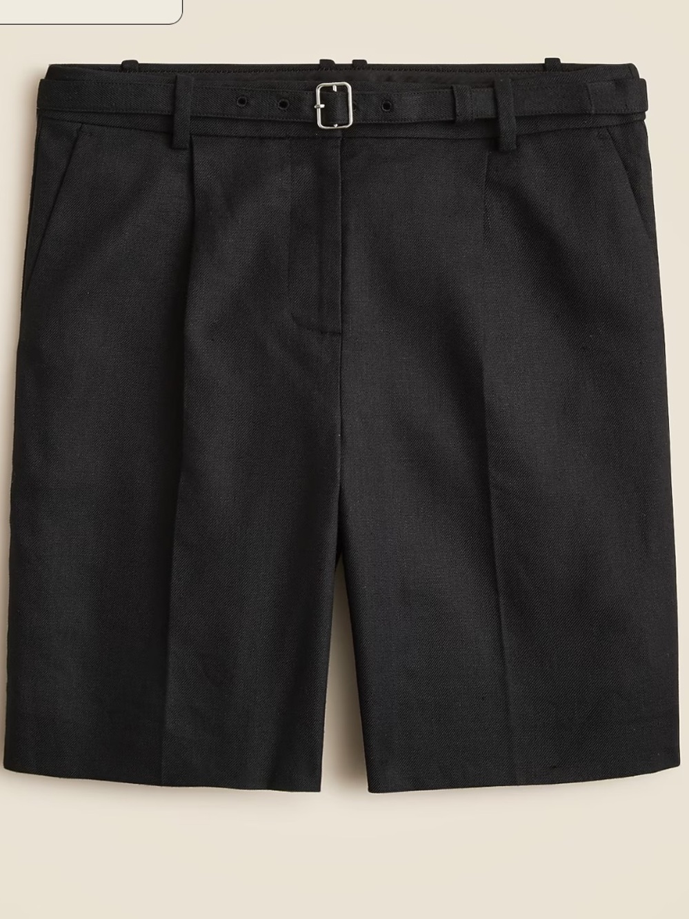J Crew Pleated 9” trouser short linen blend
